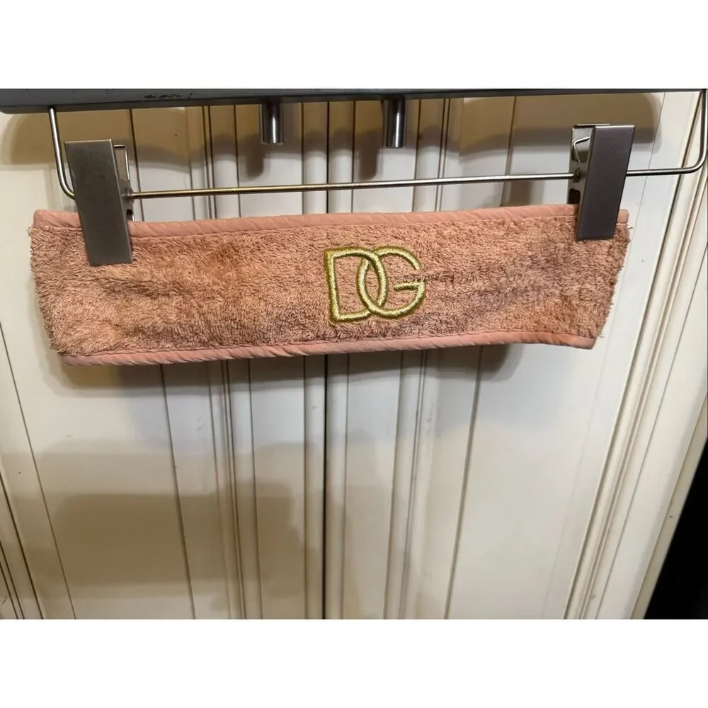 Dolce & Gabbana Womens Embroidered Logo Skincare Terry Cloth Headband Pink OS